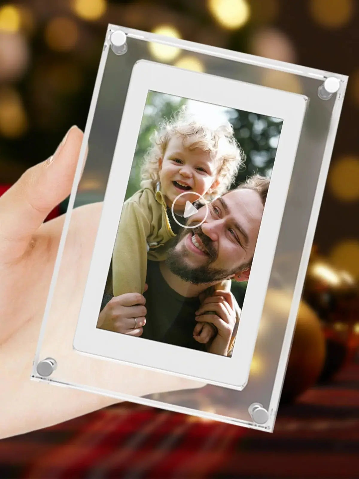 Acrylic Digital Photo Frame 5 Inch 1000Mah IPS Screen 2G Memory Volume Button Speaker Type C Cut Gift for Loved Porta Retrato